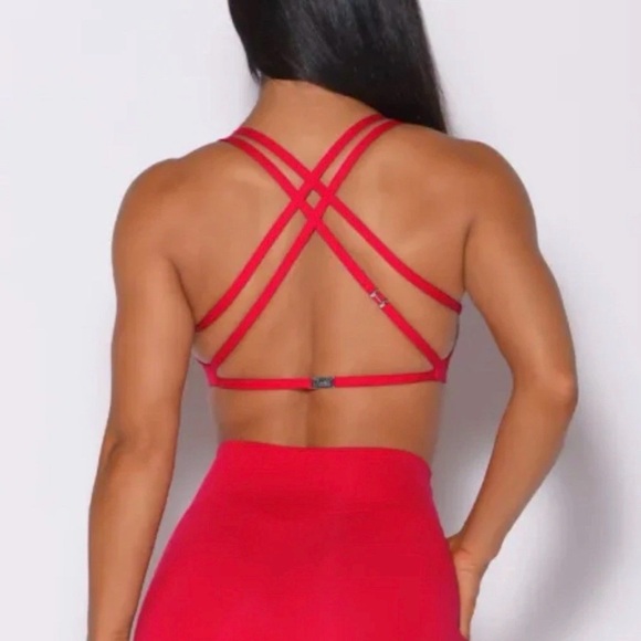 Bombshell Sportswear Other - Bombshell Sportswear Red Barbell Backless Bra
